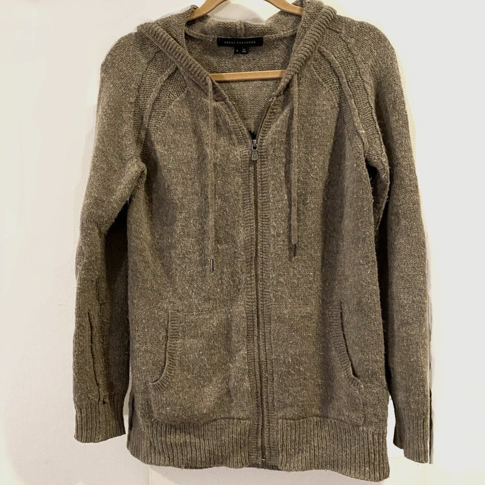 Skull Cashmere Grey Zip-Up Hoodie Sweatshirt
